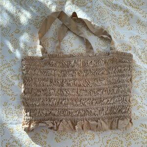 J Crew Rouched Tube Top with adjustable straps